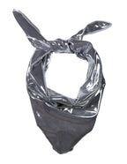 Shanlin Metallic Headscarf Futuristic Galaxy-Inspired Wrap Y2K Bandana Hip Hop Square Scarf for Women & Men