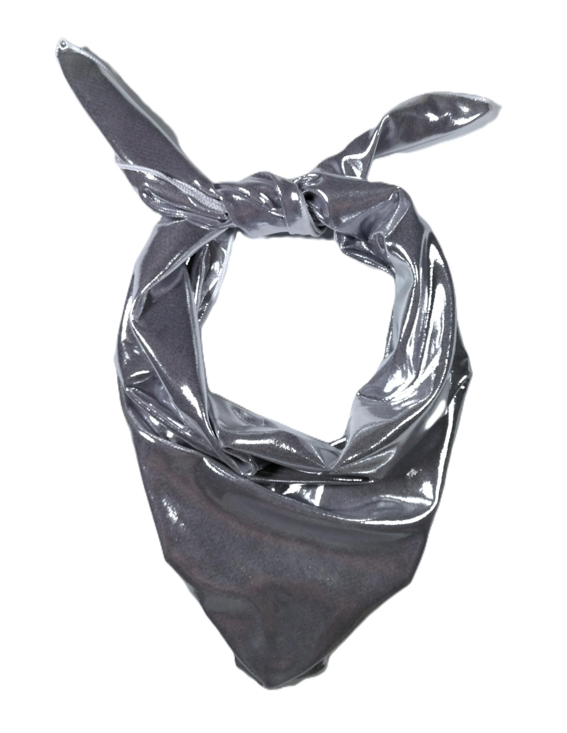 Shanlin Metallic Headscarf Futuristic Galaxy-Inspired Wrap Y2K Bandana Hip Hop Square Scarf for Women & Men