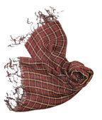Shanlin Unisex 100% Linen Scarves for Men and Women (Plaid & Stripes)