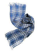 Shanlin Unisex 100% Linen Scarves for Men and Women (Plaid & Stripes)