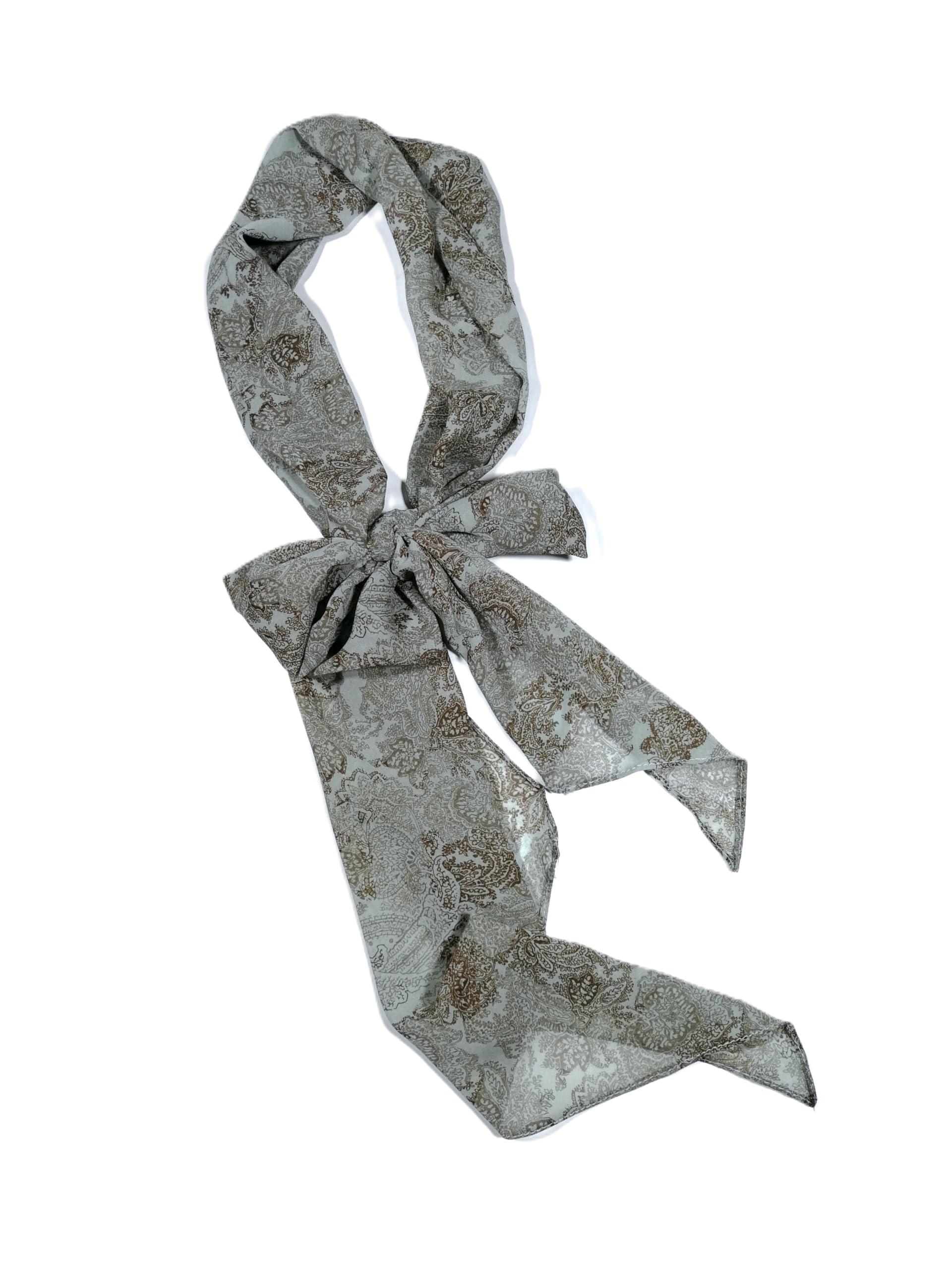 Shanlin Vintage Polka Dot Chiffon Skinny Scarf – Lightweight Retro Long Ribbon for Neck, Hair, Hat