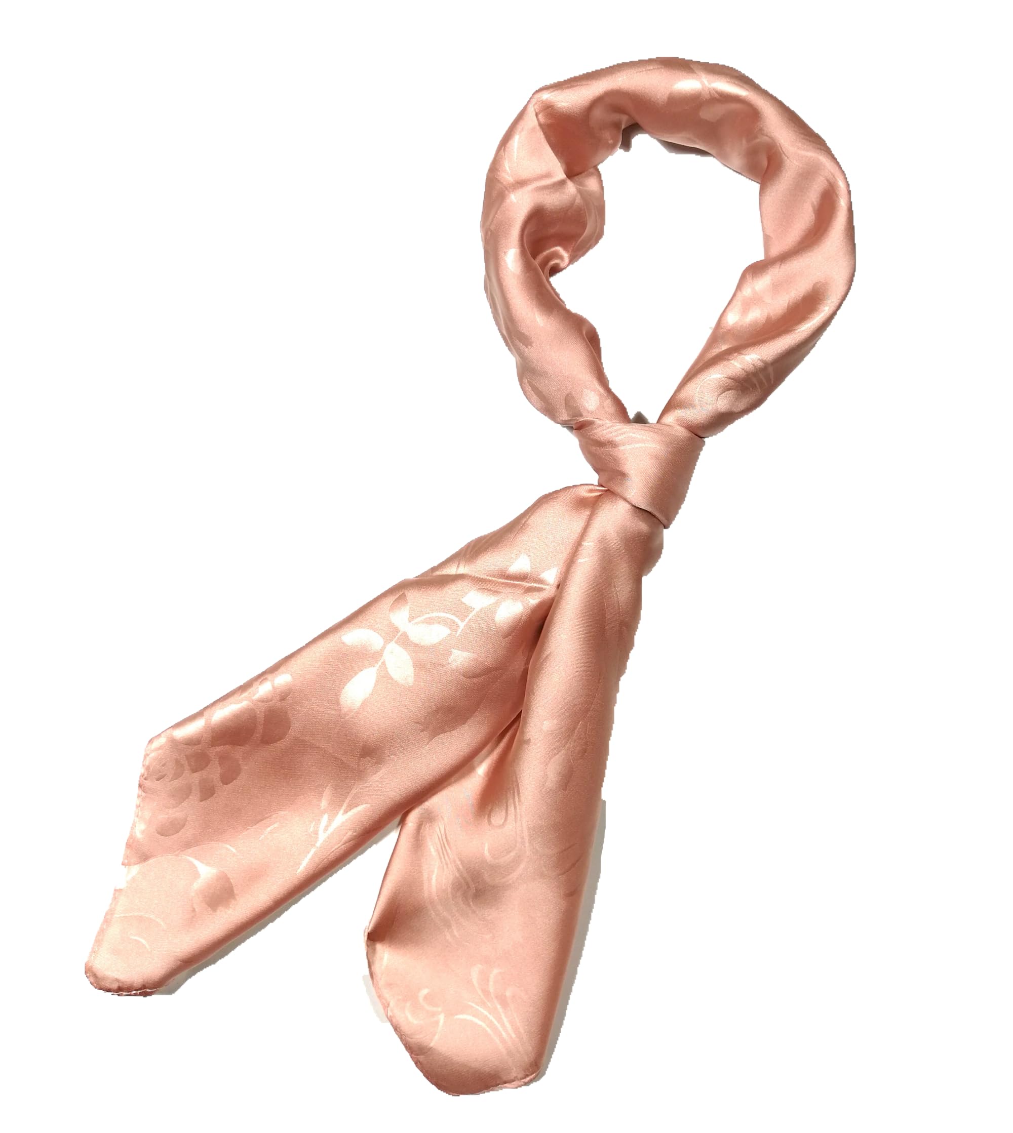Shanlin Floral Pattern Solid Color Silk Feel Square Scarves (27.5"X27.5")