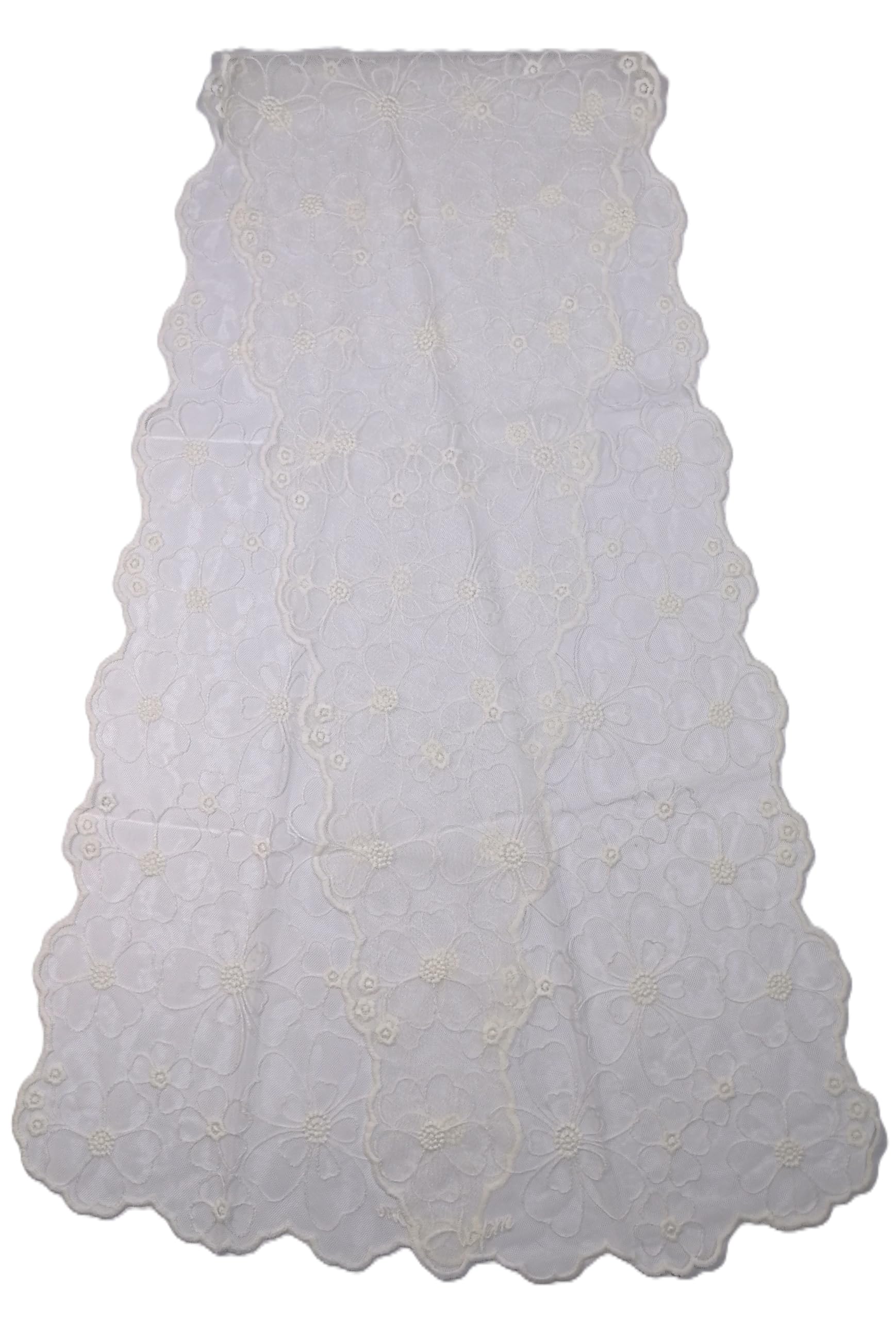 Shanlin Delicate Floral Embroidered Mesh Lace Scarf for Women
