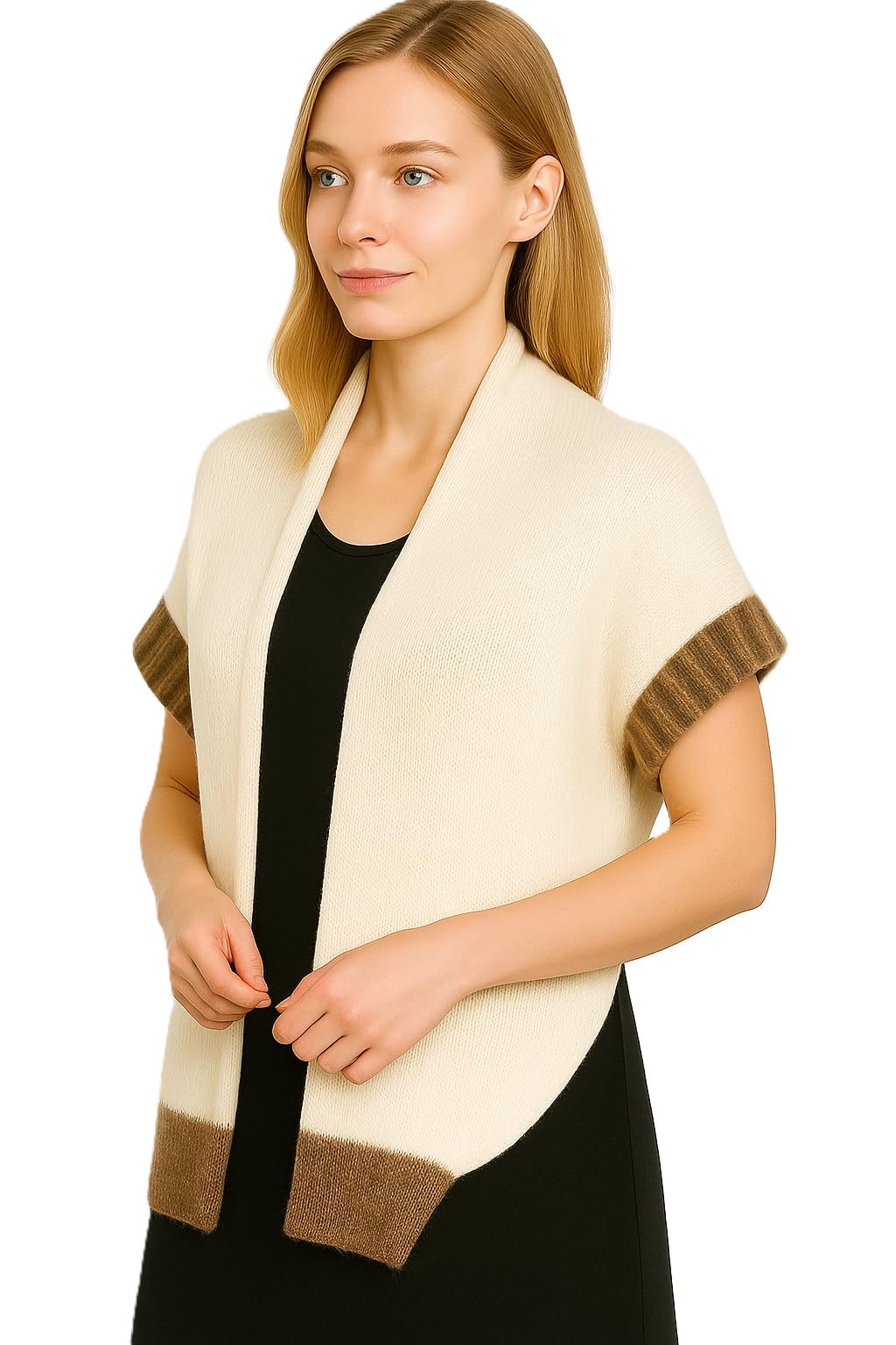 Shanlin Versatile Rainbow Hem Knit Cocoon Cardigan Sweater Shawl