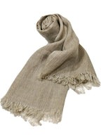 Shanlin Unisex Natural Color 100% Linen Scarves for Men and Women