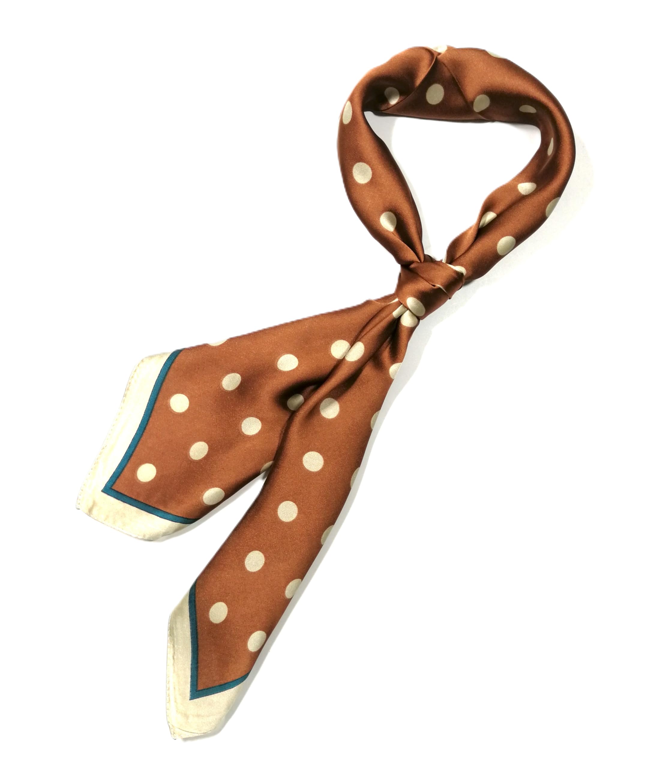 Shanlin Silk Feel Pattern Square Scarves 27" X 27" (Polka Dots)