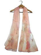 Shanlin 100% Mulberry Silk Chiffon Floral Long Scarf for Travel, Office, Wedding & Daily Wear 180 x 65 cm