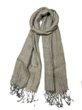 Shanlin Unisex Natural Color 100% Linen Scarves for Men and Women
