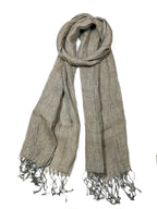 Shanlin Unisex Natural Color 100% Linen Scarves for Men and Women
