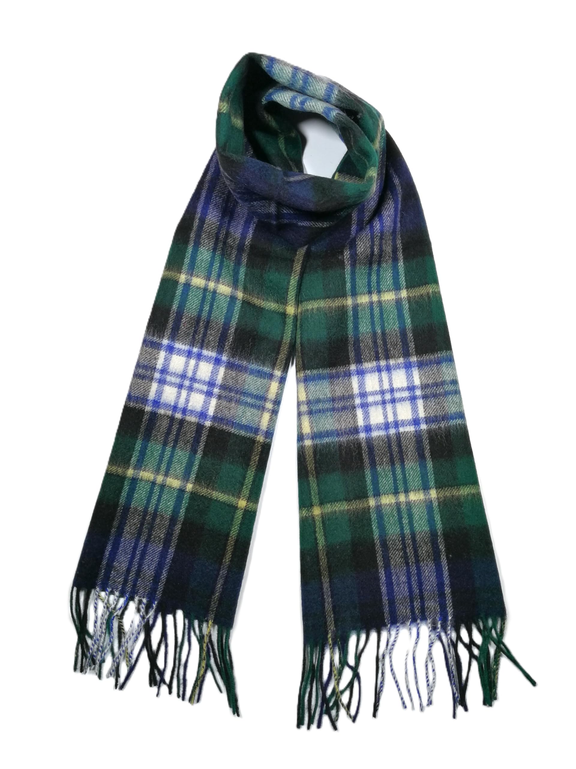Shanlin 100% Australian Merino Wool Plaid Scarf for Men & Women – Soft, Warm, Lightweight Winter Wrap with Fringe
