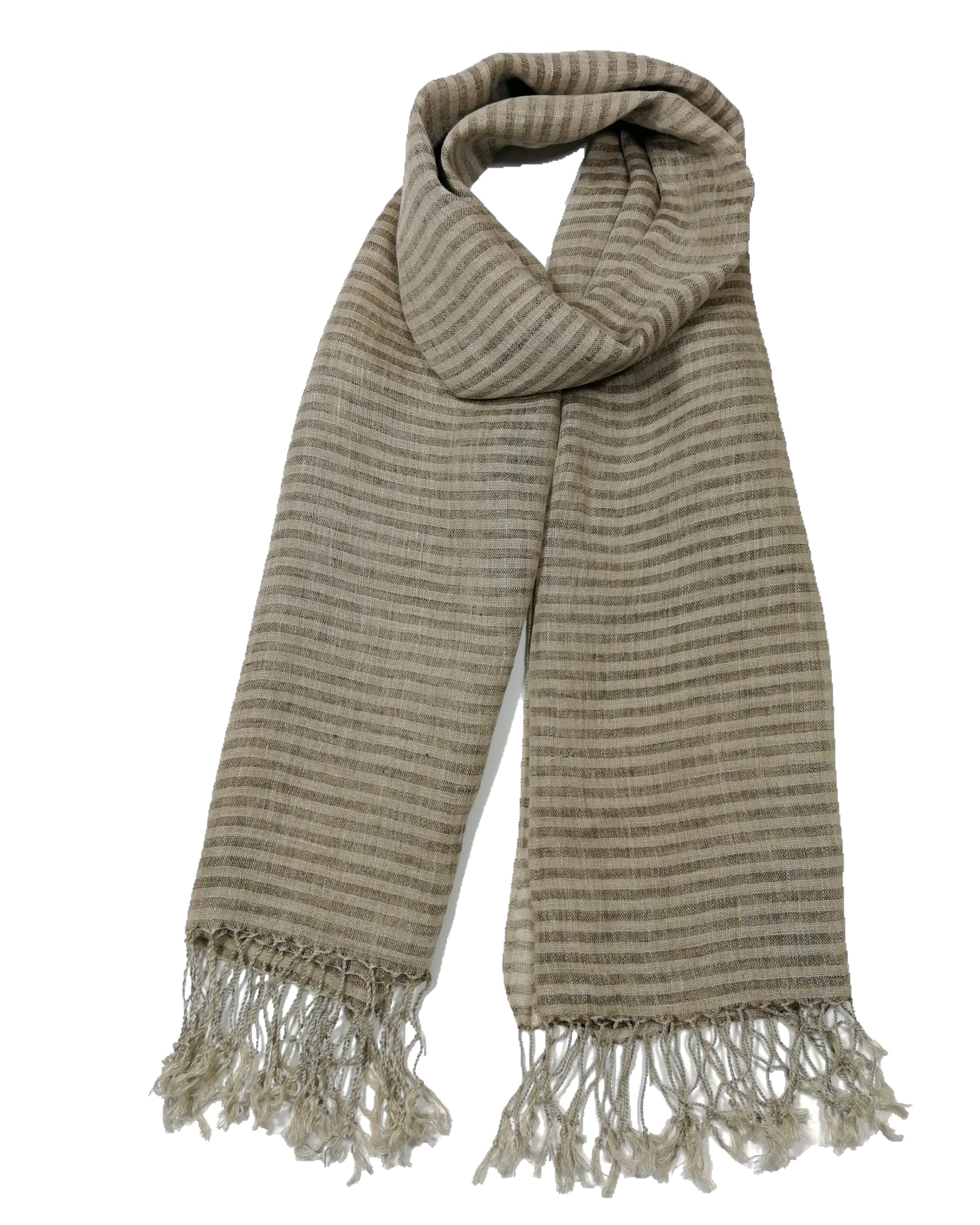 Shanlin Unisex Natural Color 100% Linen Scarves for Men and Women