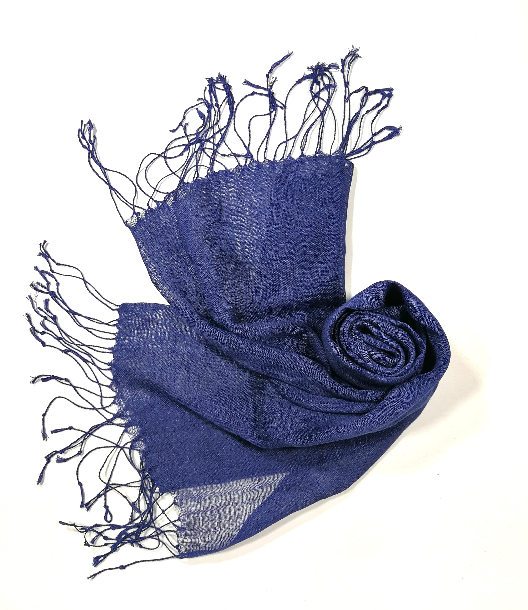Shanlin Unisex 100% Linen Scarves for Men and Women (71"x22") Solid Color