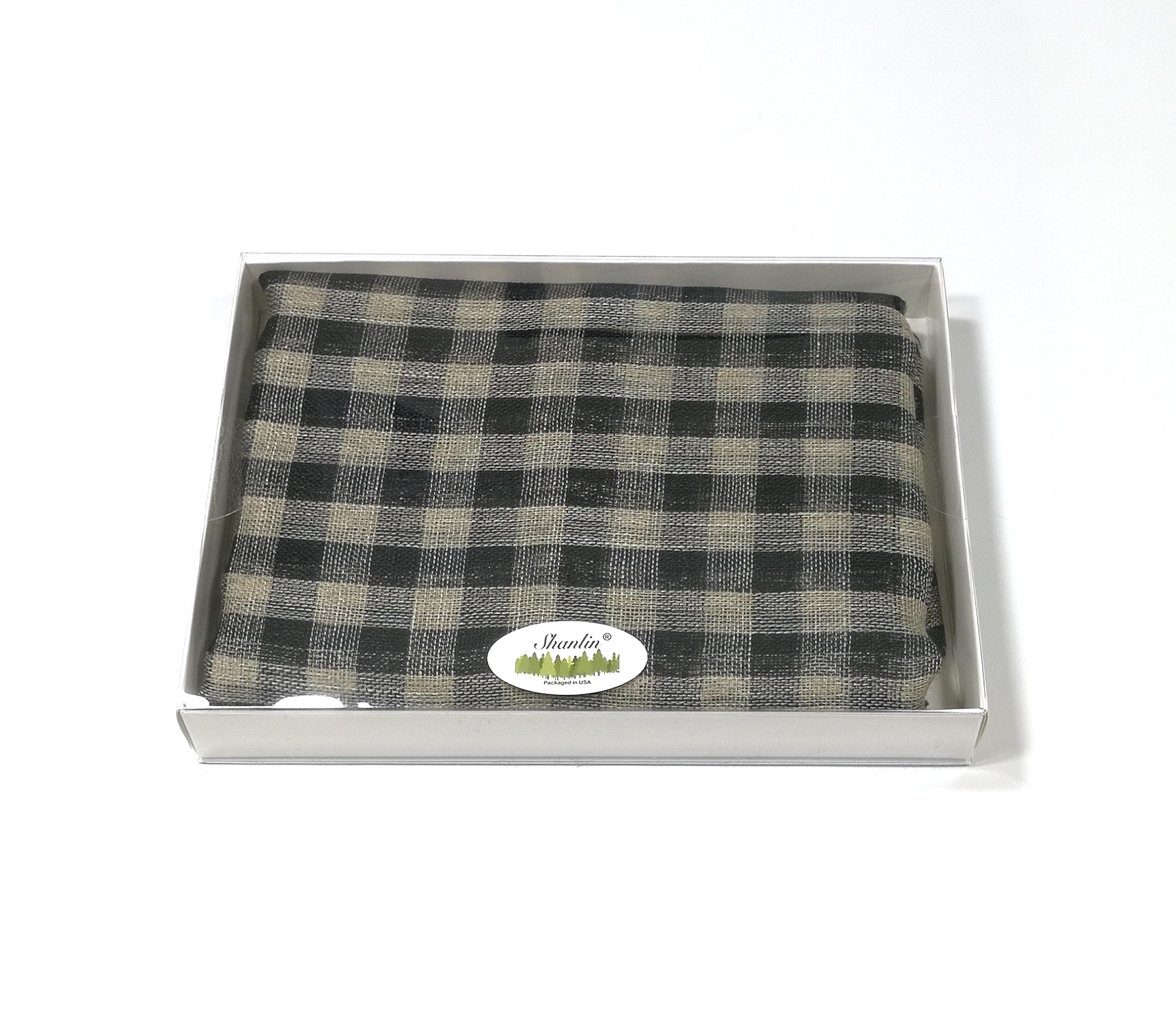 Shanlin Unisex Natural Color 100% Linen Scarves for Men and Women