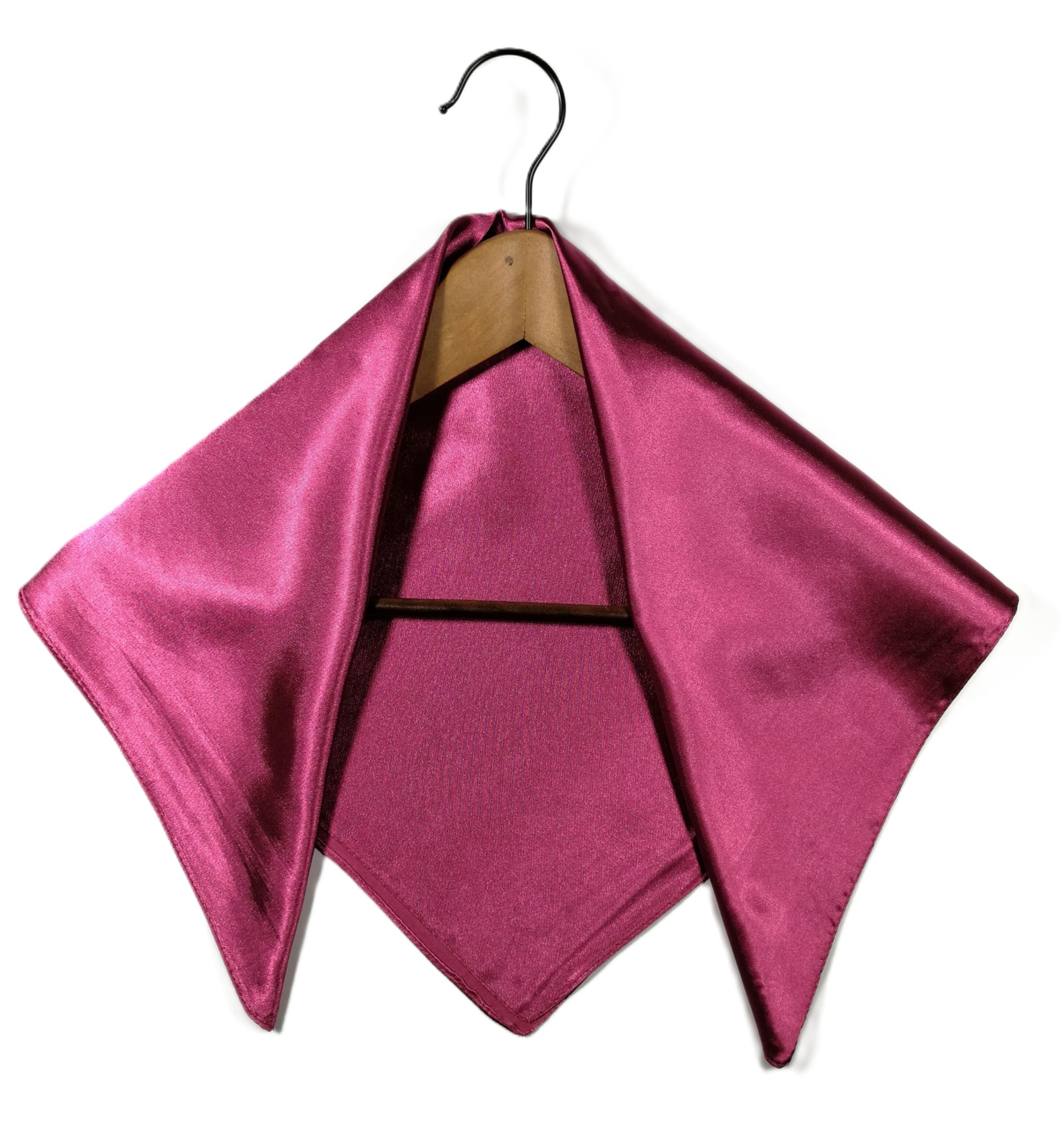 Shanlin Solid Color Silk Feel Satin Square Scarf Bandanas (23.5"X23.5")