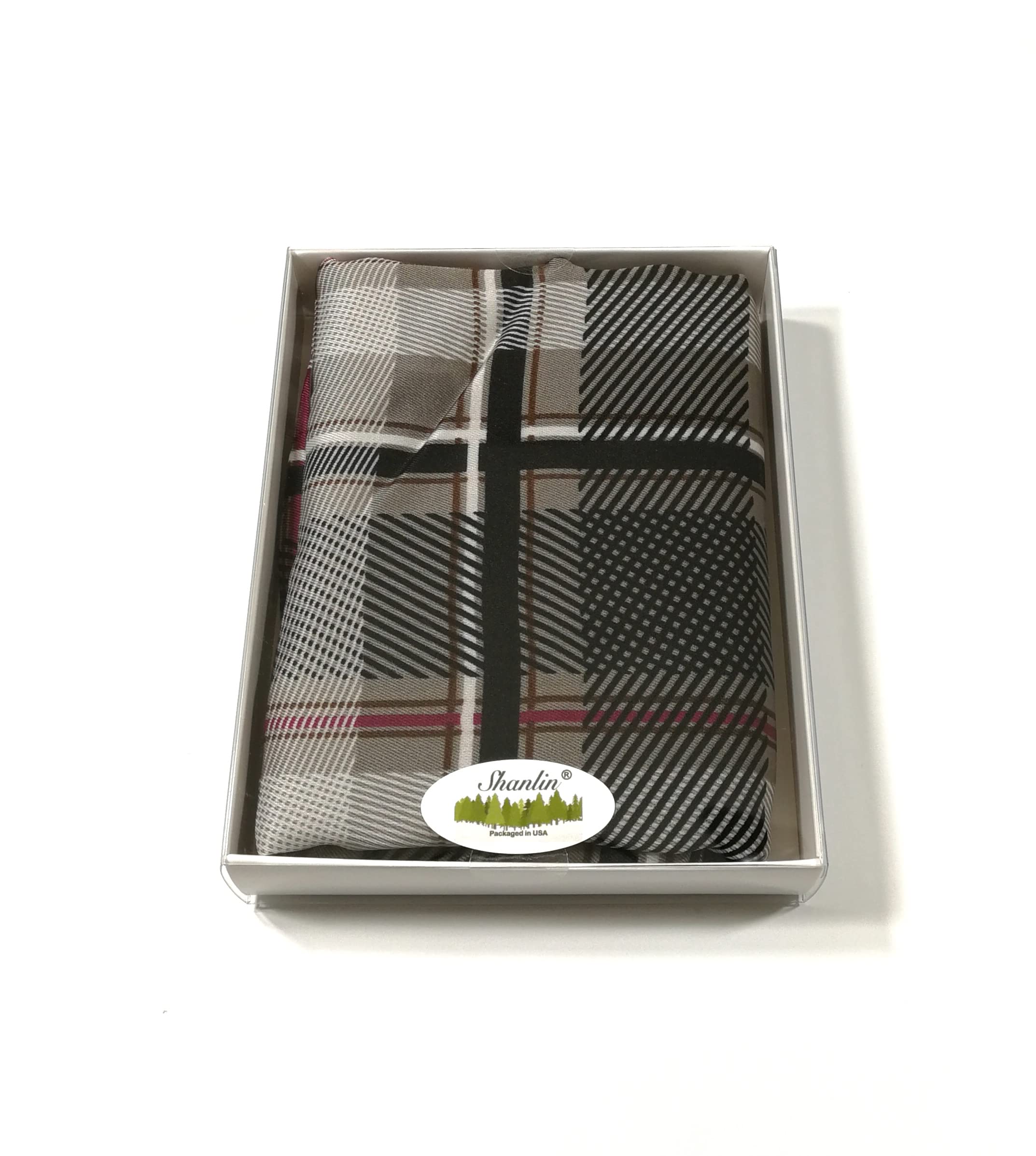 Shanlin Silk Feel Double-Layered Scarves for Men in Gift Box