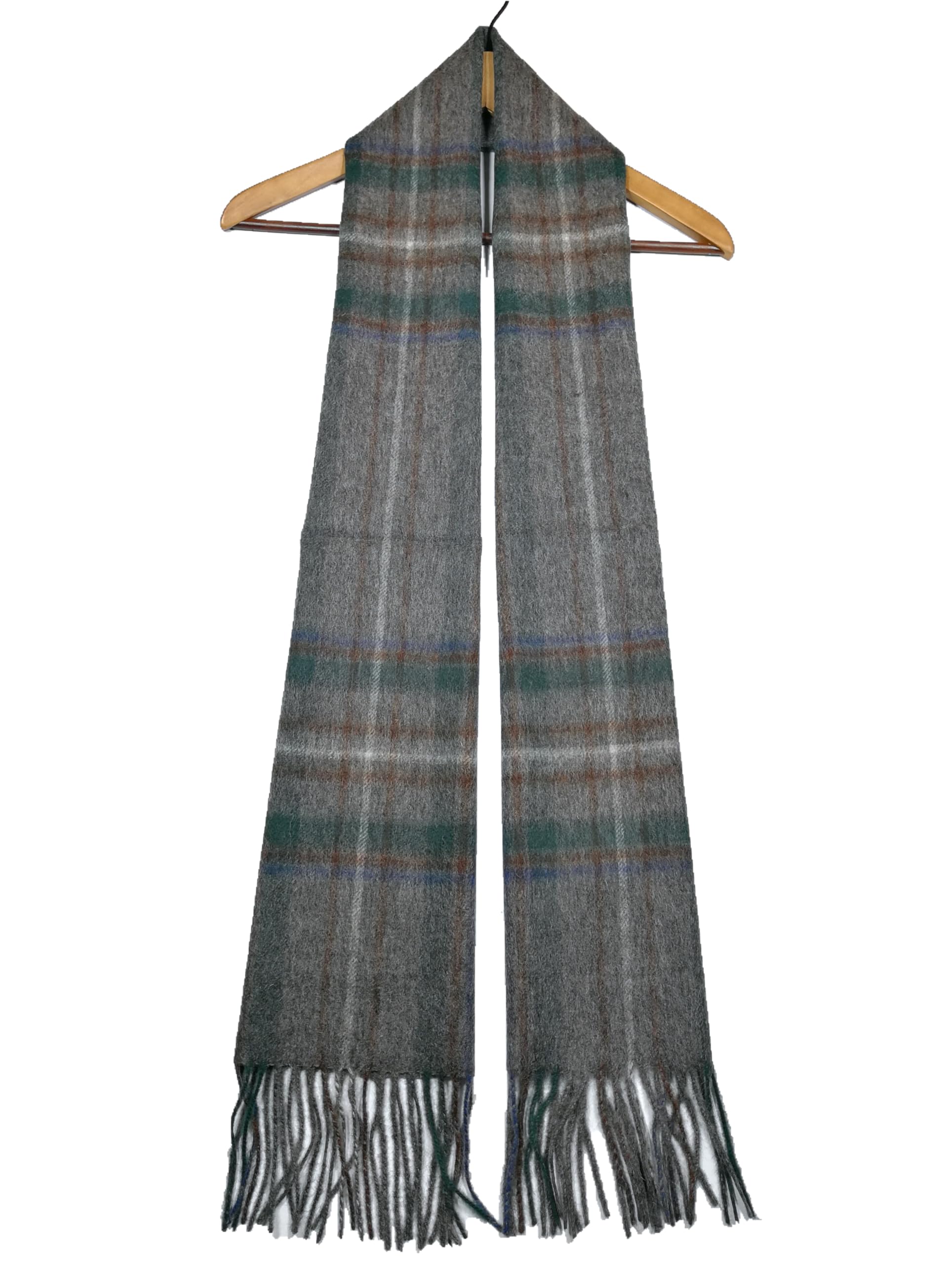 Shanlin 100% Australian Merino Wool Plaid Scarf for Men & Women – Soft, Warm, Lightweight Winter Wrap with Fringe