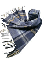Shanlin 100% Australian Merino Wool Plaid Scarf for Men & Women – Soft, Warm, Lightweight Winter Wrap with Fringe