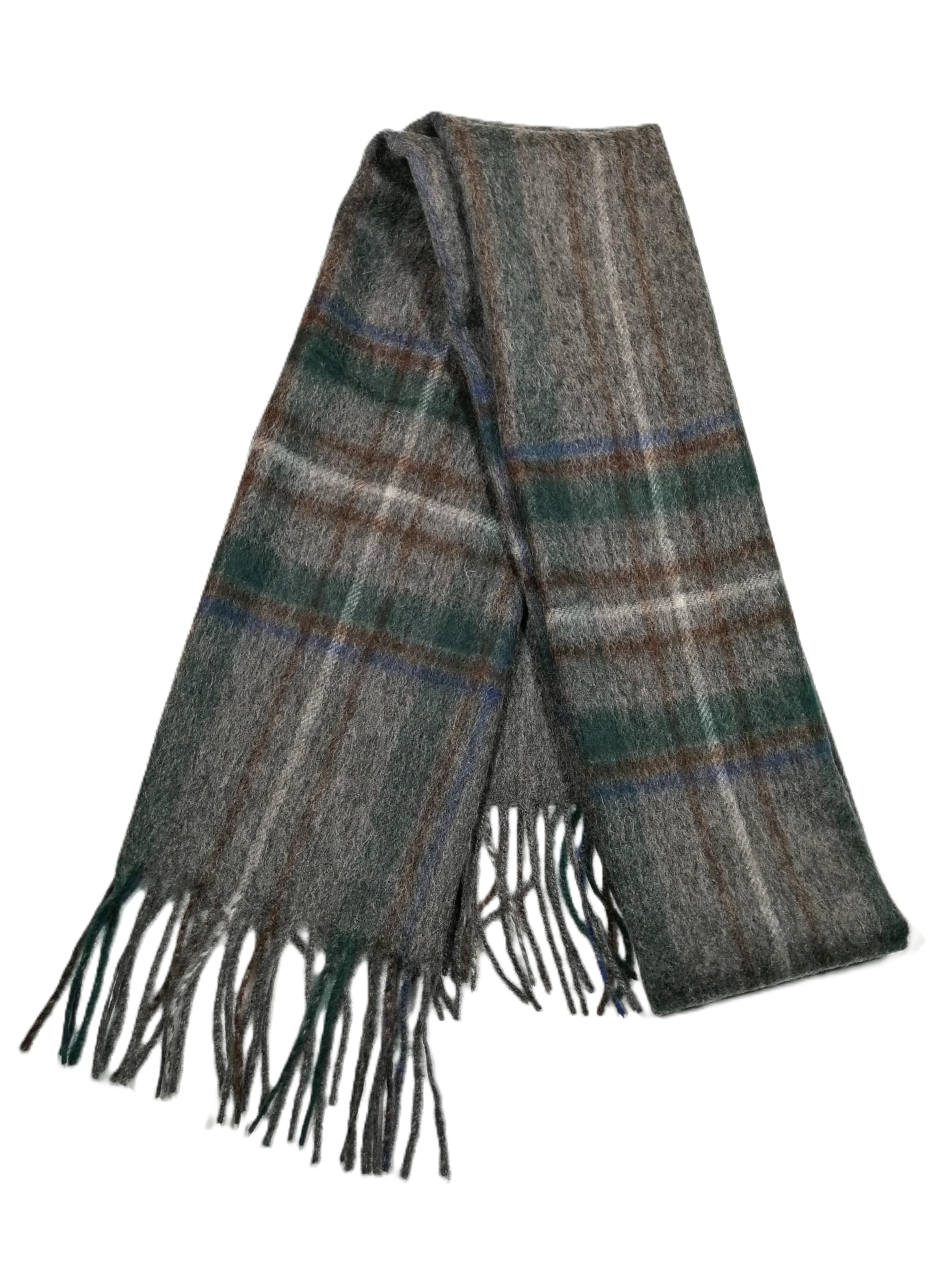 Shanlin 100% Australian Merino Wool Plaid Scarf for Men & Women – Soft, Warm, Lightweight Winter Wrap with Fringe