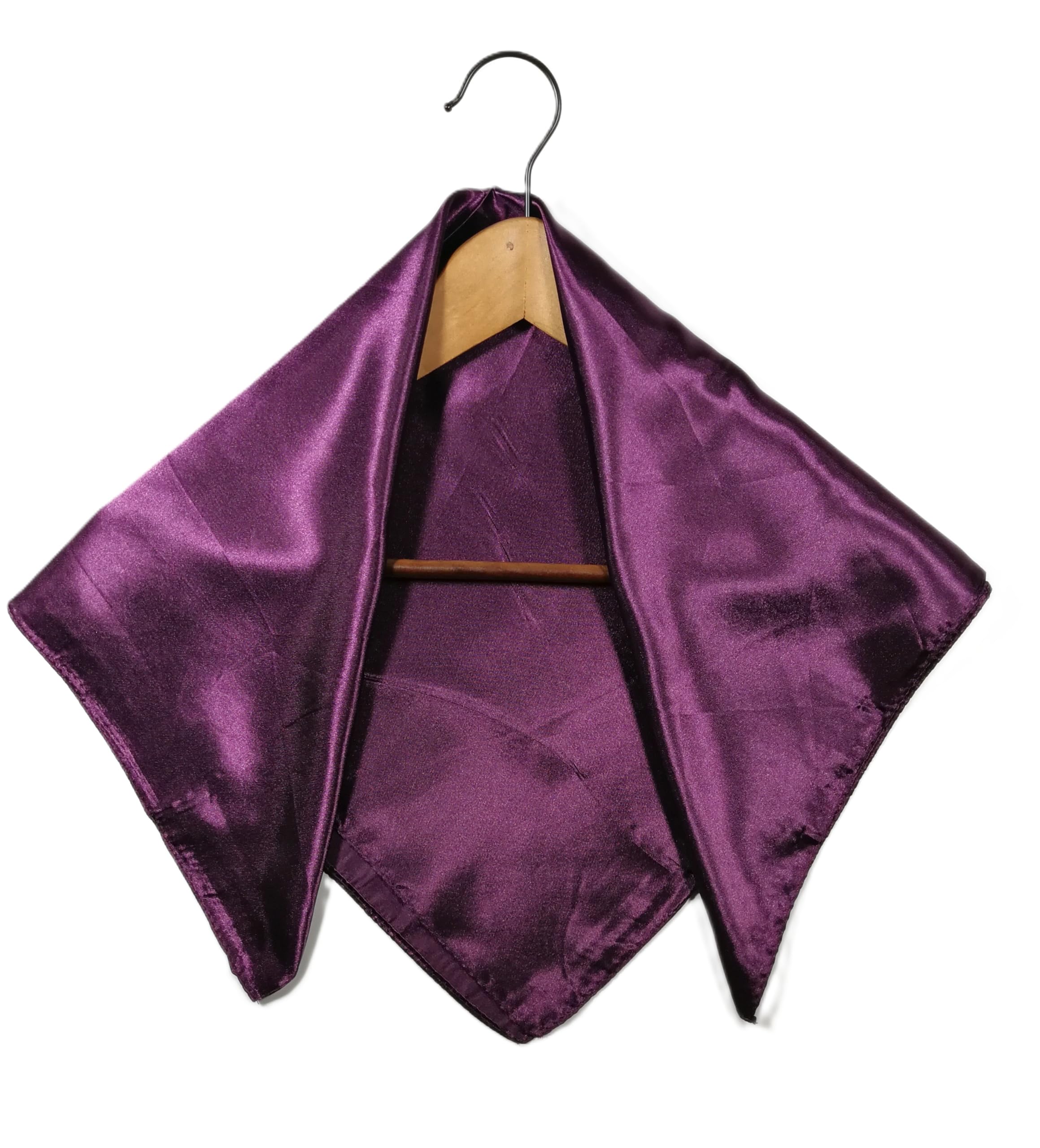 Shanlin Solid Color Silk Feel Satin Square Scarf Bandanas (23.5"X23.5")