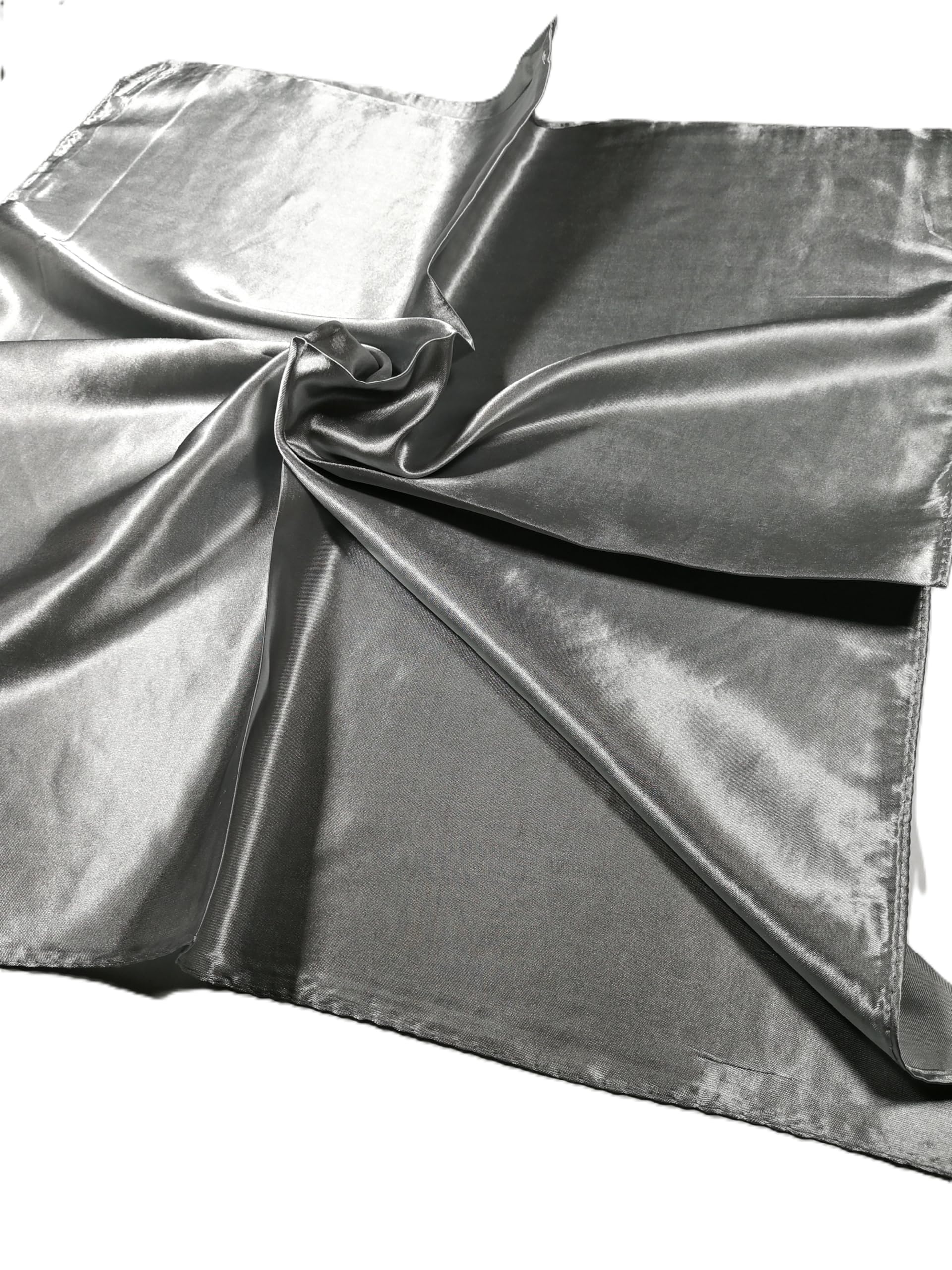 Shanlin Solid Color Silk Feel Satin Square Scarf Bandanas (23.5"X23.5")