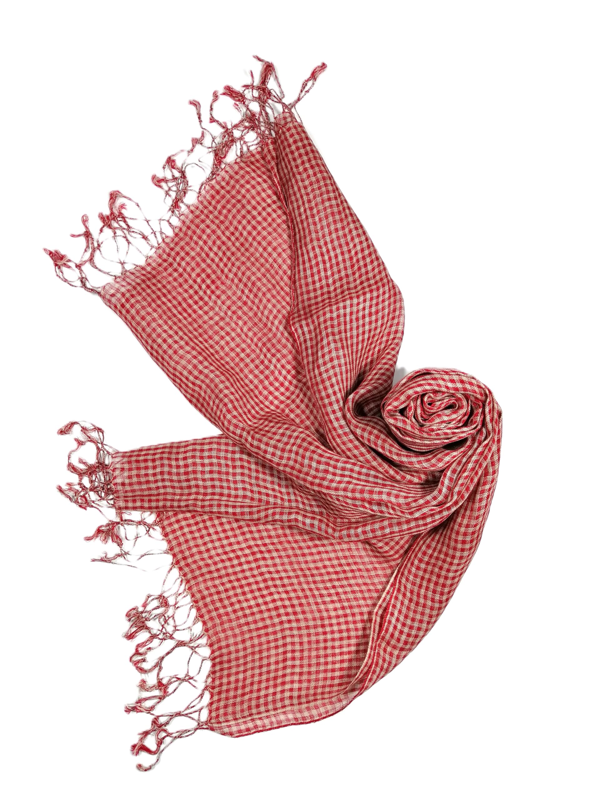 Shanlin Unisex Natural Color 100% Linen Scarves for Men and Women