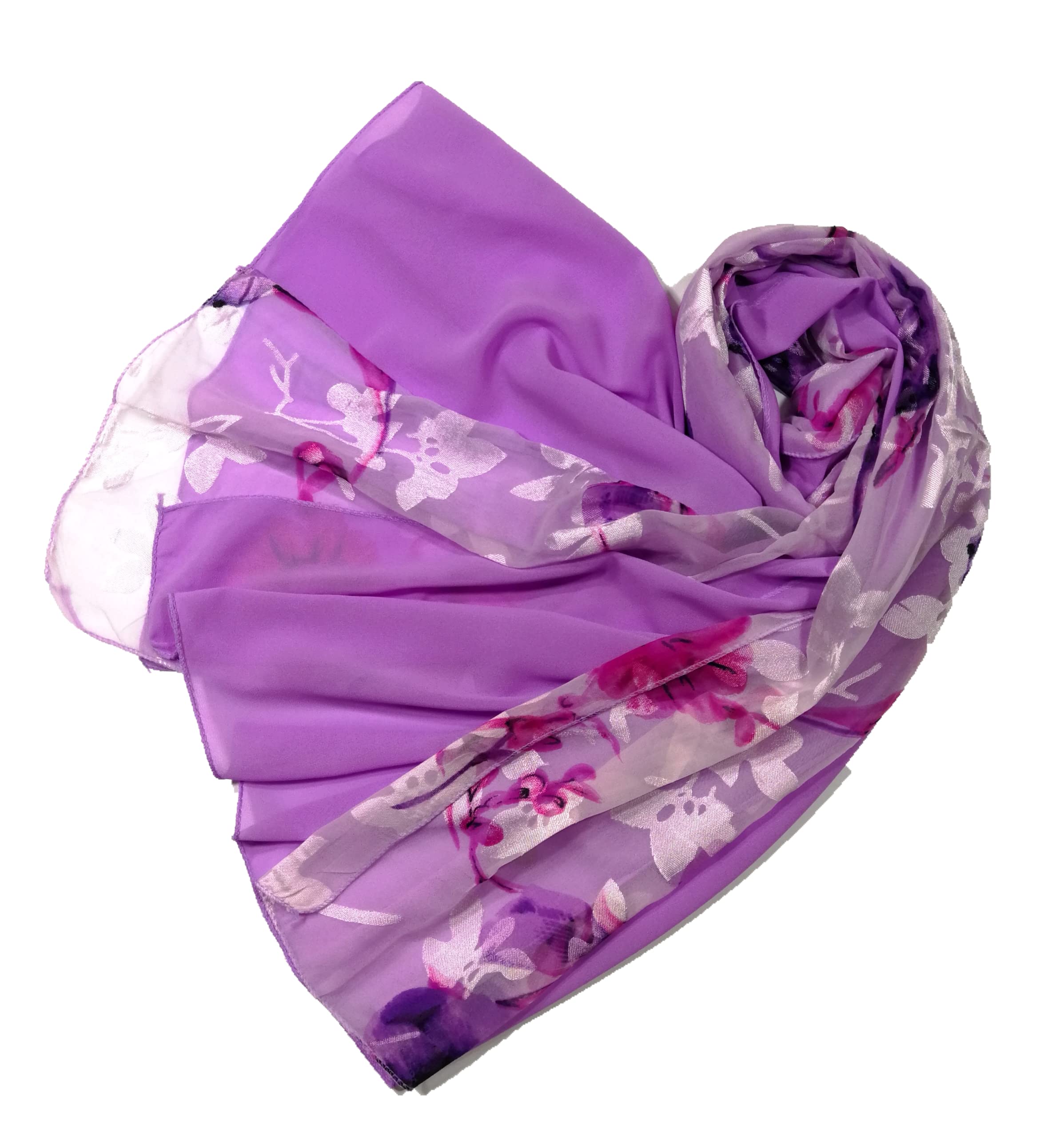 Shanlin Floral Silk Feel Scarf Evening Shawl