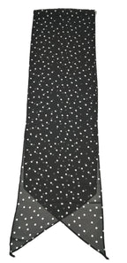 Shanlin Vintage Polka Dot Chiffon Skinny Scarf – Lightweight Retro Long Ribbon for Neck, Hair, Hat