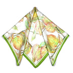 Shanlin 100% Mulberry Silk Twill Scarf Hand-Drawn Nature Print Square Silk Neckerchief Headscarf for Women (26"x26")