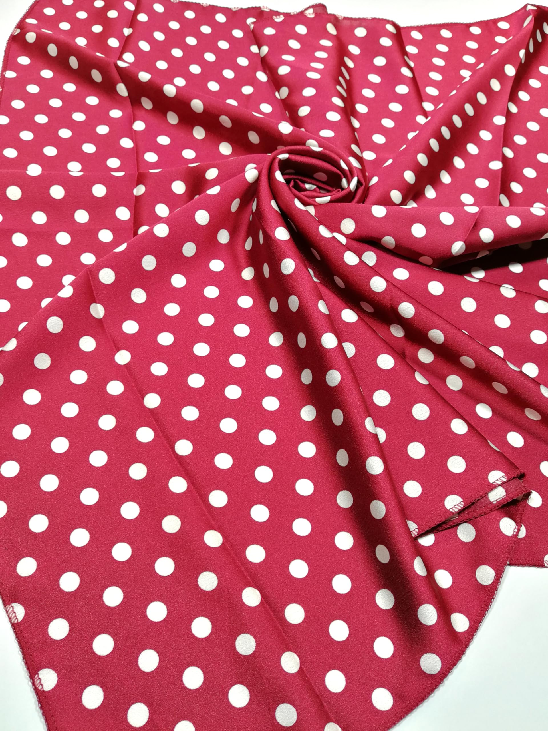 Shanlin Silk Feel Pattern Square Scarves 27" X 27" (Polka Dots)