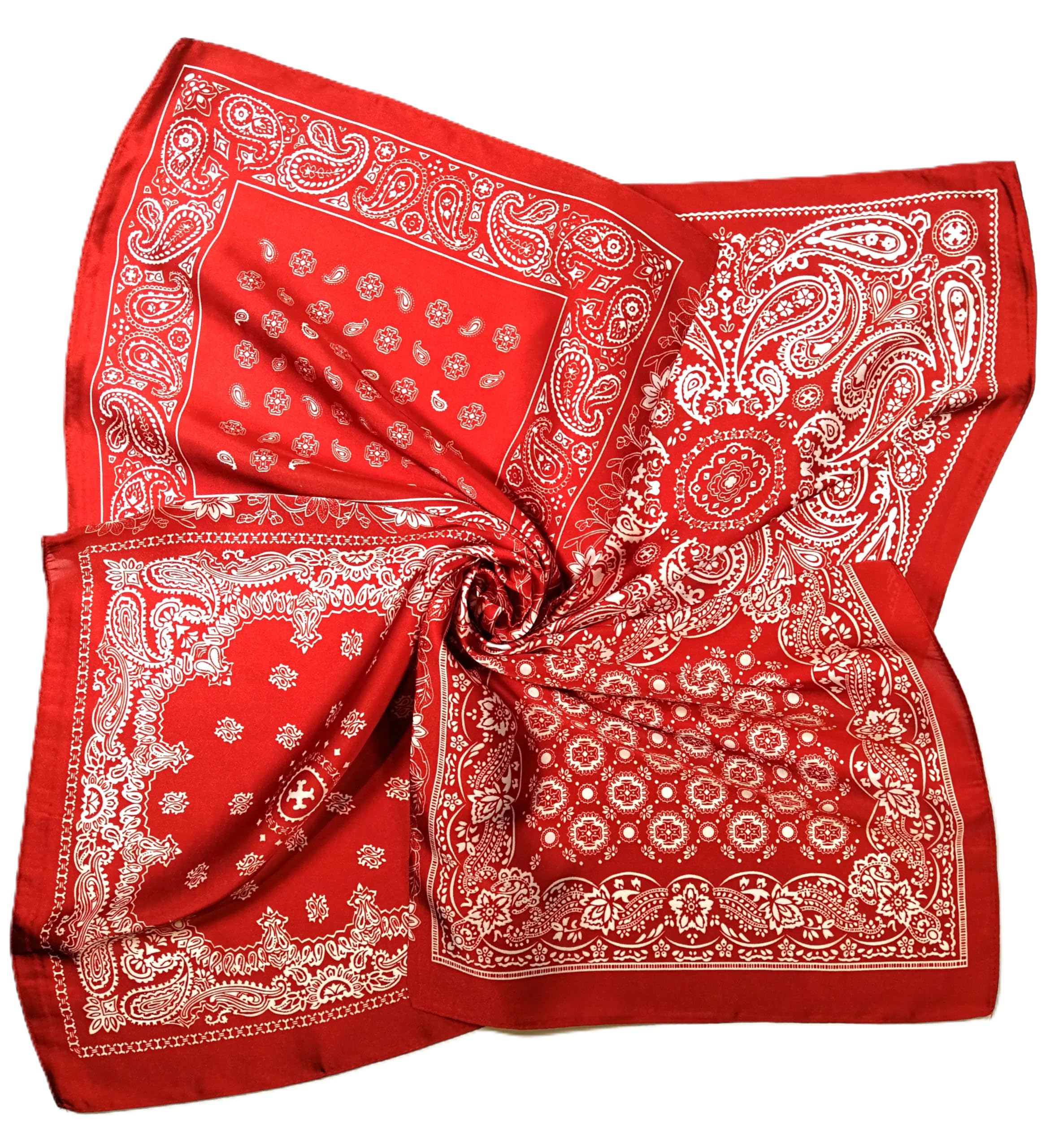 Shanlin Silk Feel Pattern Square Scarves 27" X 27" (Polka Dots)