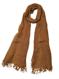 Shanlin Unisex 100% Linen Scarves for Men and Women (Plaid & Stripes)