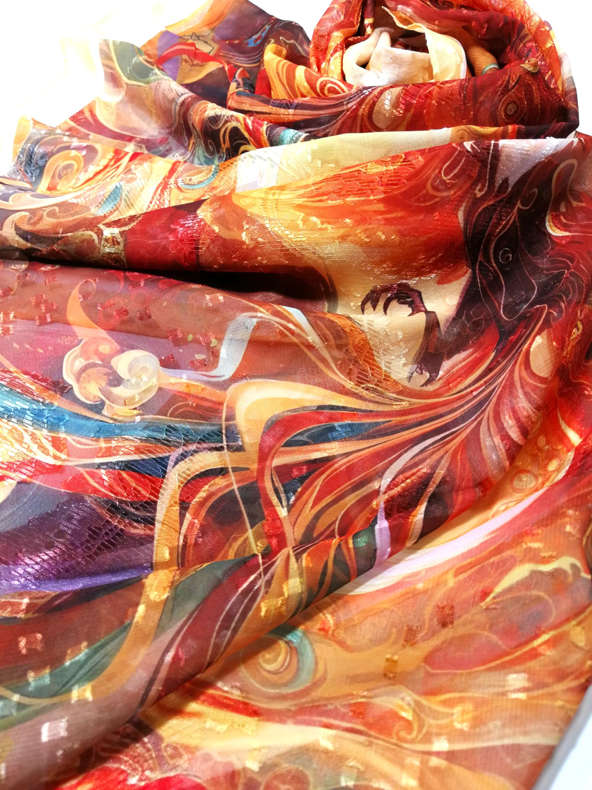 Shanlin Elegant Semi-Transparent Jacquard Scarf – Soft Lightweight Wrap for Formal Events, 70x180cm