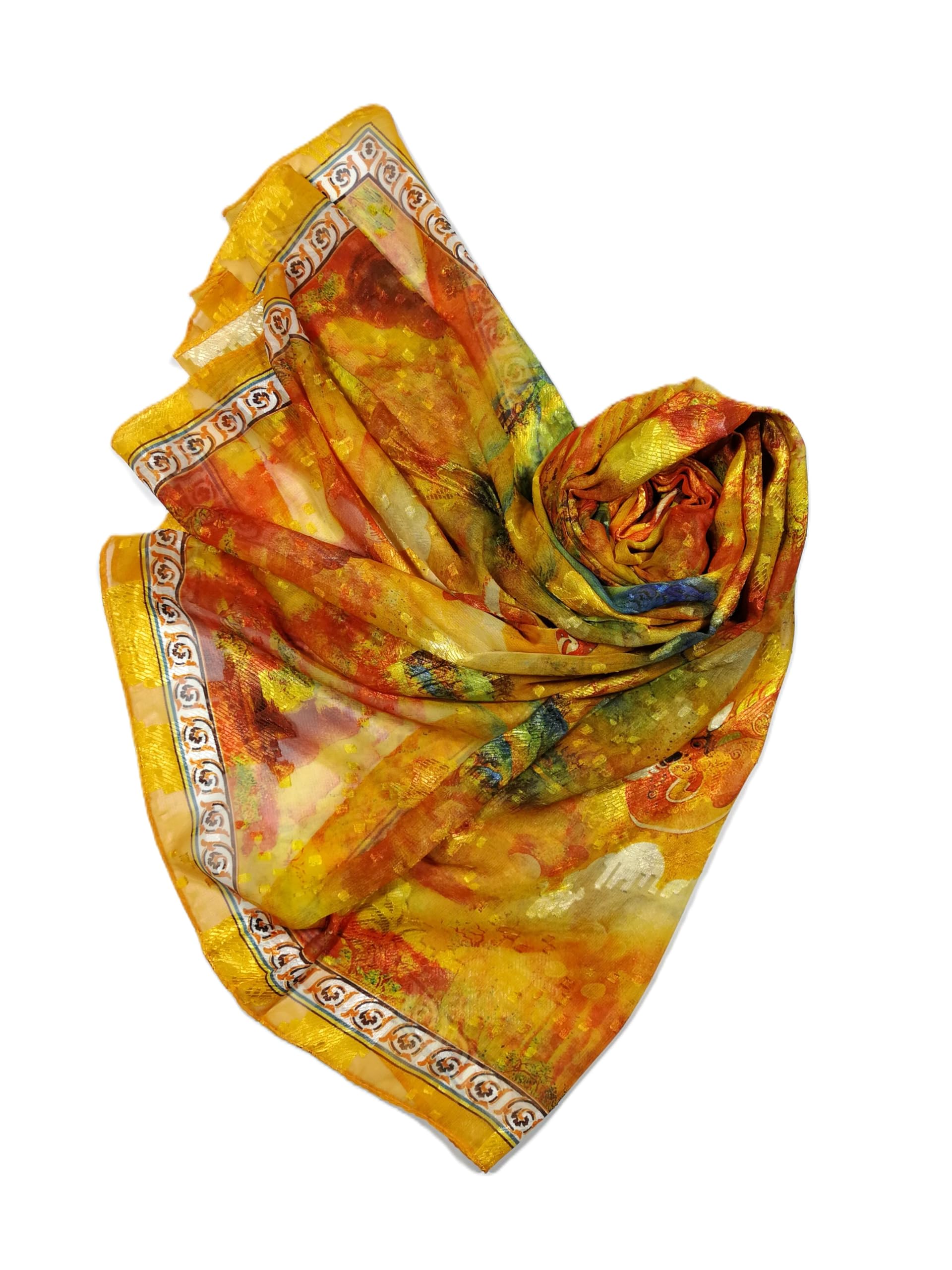 Shanlin Elegant Semi-Transparent Jacquard Scarf – Soft Lightweight Wrap for Formal Events, 70x180cm
