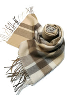 Shanlin 100% Australian Merino Wool Plaid Scarf for Men & Women – Soft, Warm, Lightweight Winter Wrap with Fringe
