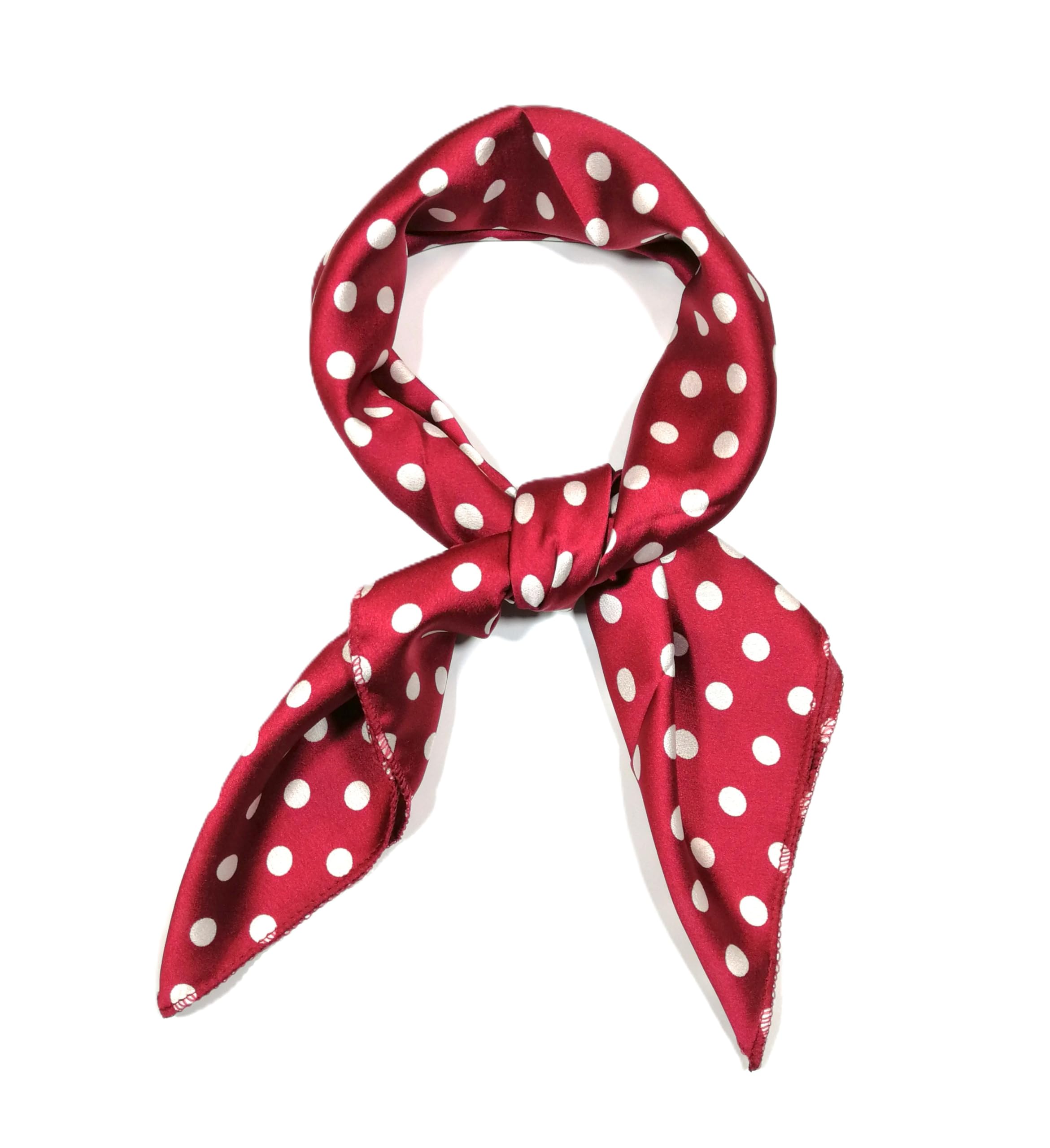Shanlin Silk Feel Pattern Square Scarves 27" X 27" (Polka Dots)