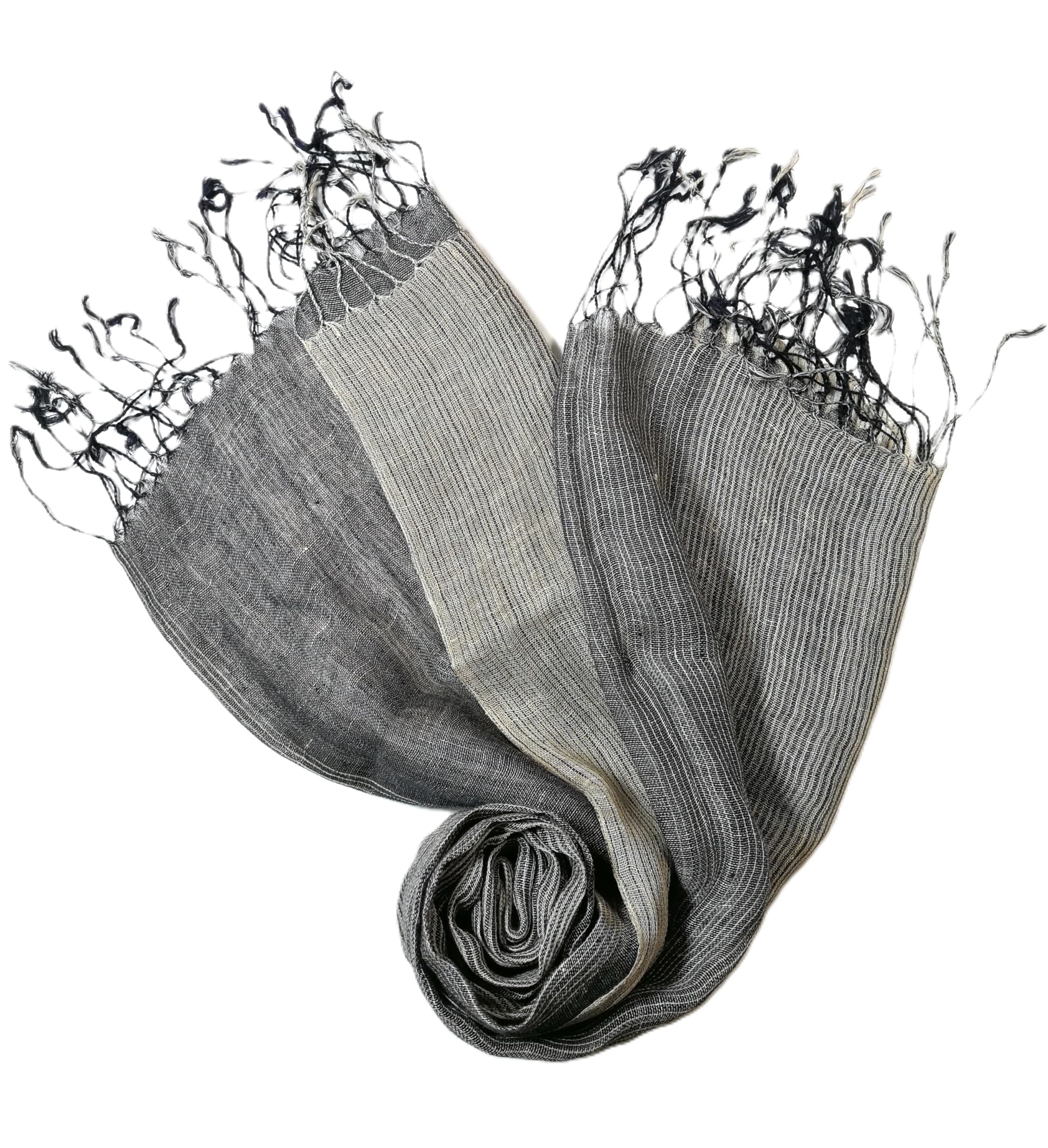 Shanlin Unisex Natural Color 100% Linen Scarves for Men and Women