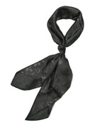 Shanlin Floral Pattern Solid Color Silk Feel Square Scarves (27.5"X27.5")