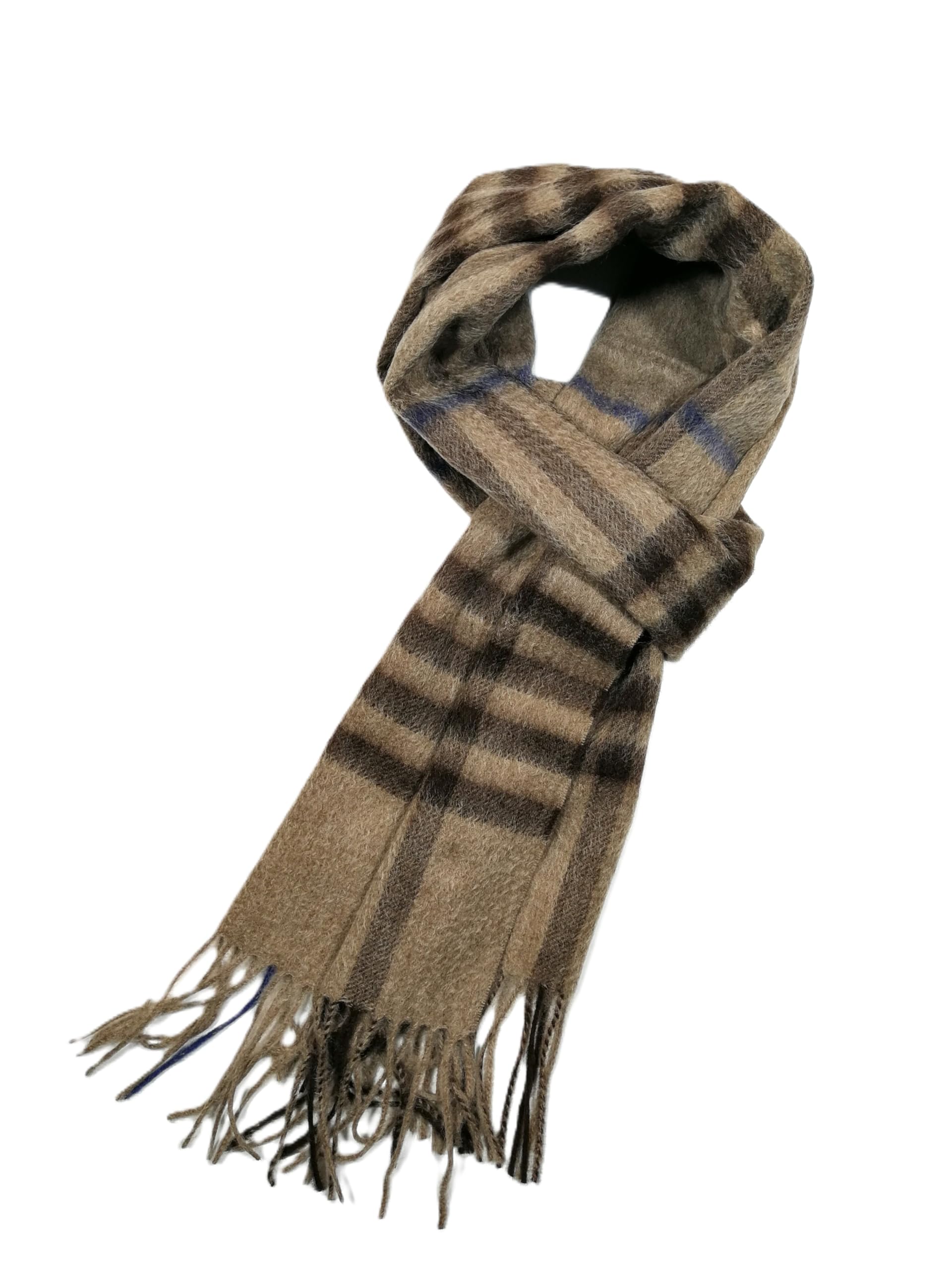 Shanlin 100% Australian Merino Wool Plaid Scarf for Men & Women – Soft, Warm, Lightweight Winter Wrap with Fringe