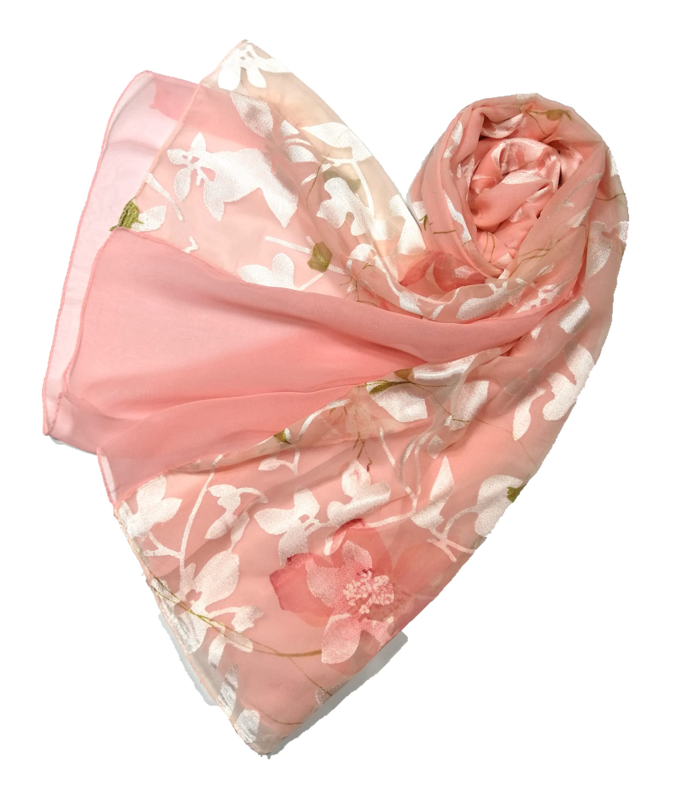 Shanlin Floral Silk Feel Scarf Evening Shawl