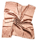 Shanlin Floral Pattern Solid Color Silk Feel Square Scarves (27.5"X27.5")