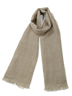 Shanlin Unisex Natural Color 100% Linen Scarves for Men and Women