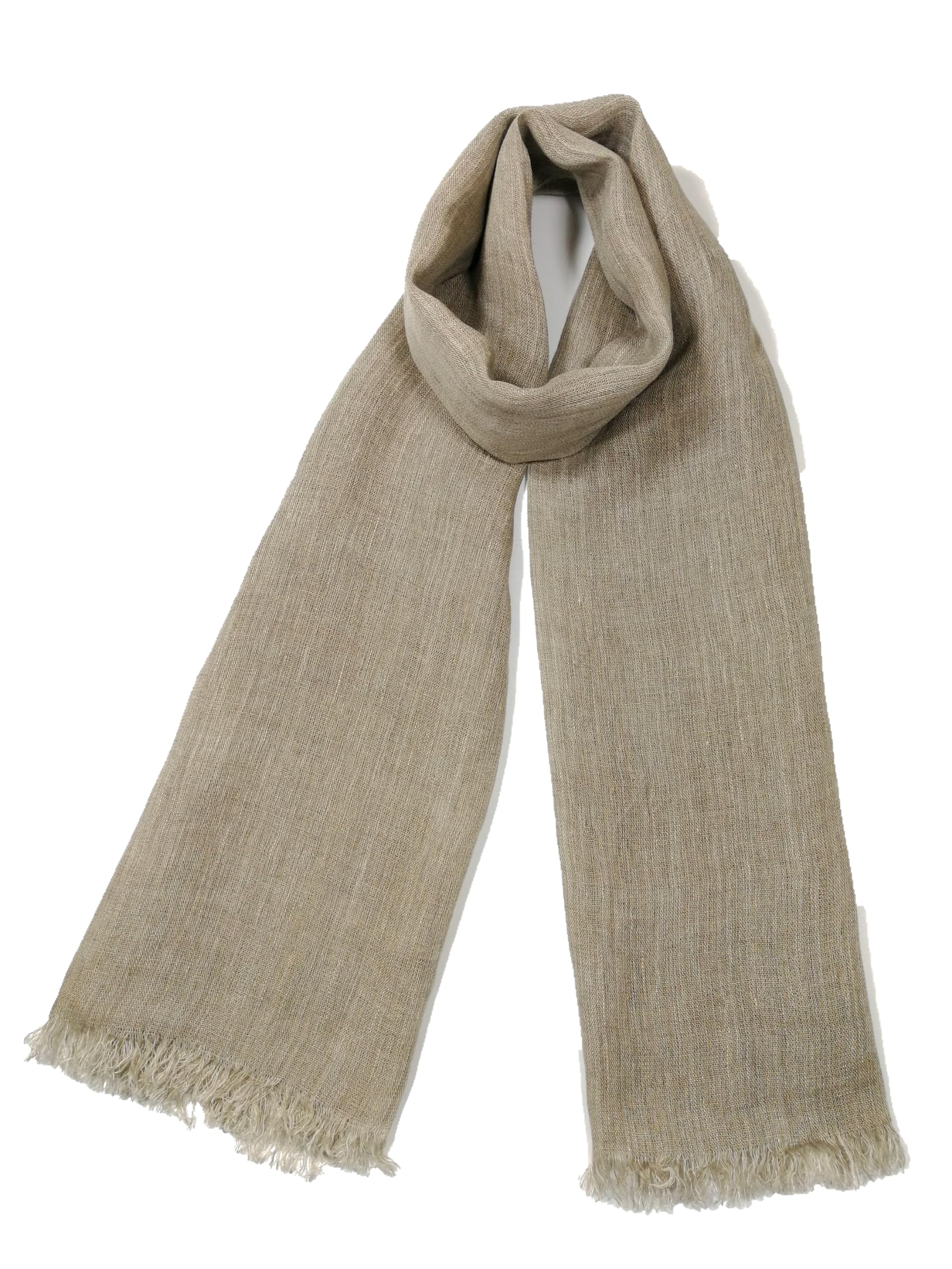 Shanlin Unisex Natural Color 100% Linen Scarves for Men and Women