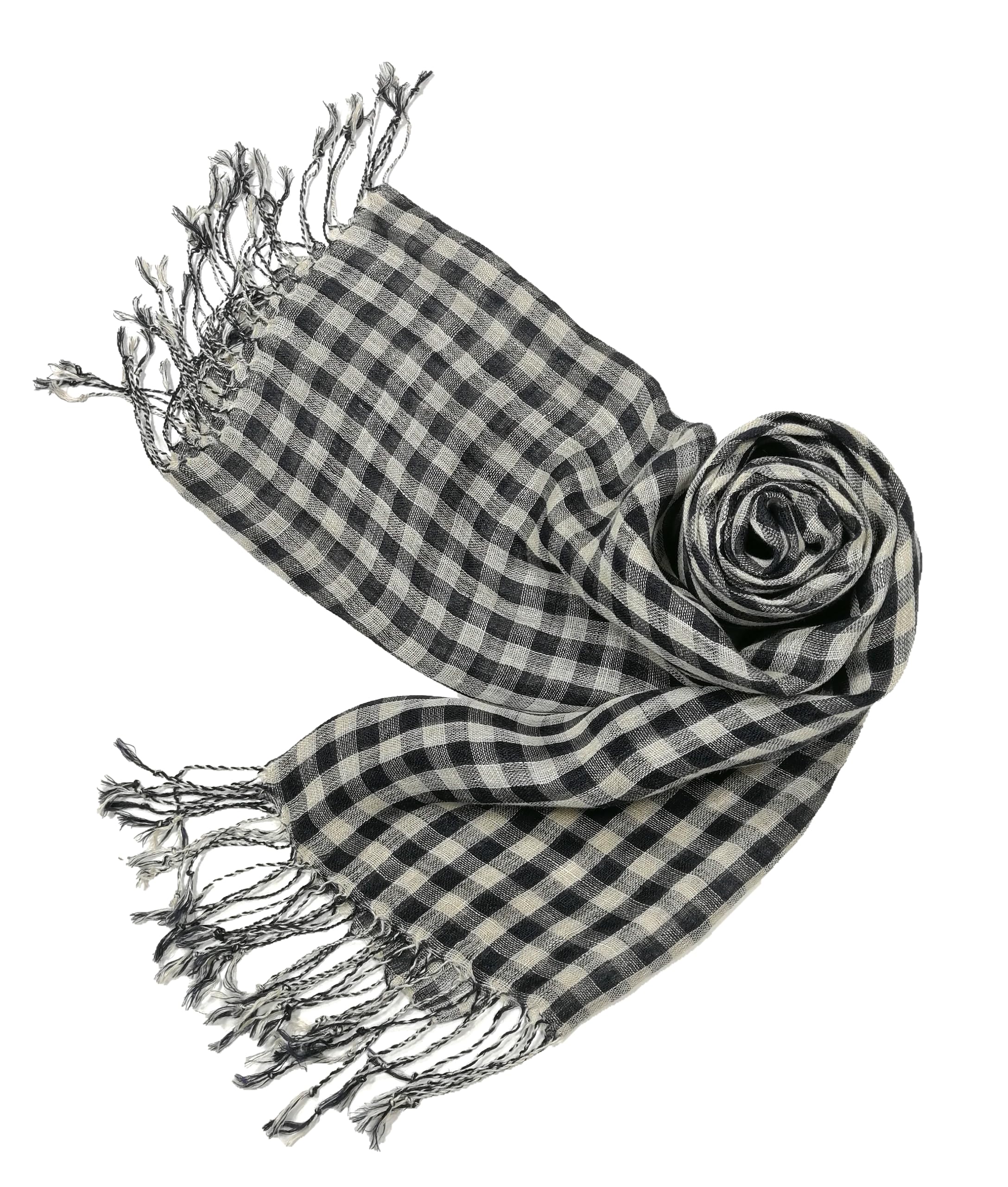 Shanlin Unisex Natural Color 100% Linen Scarves for Men and Women