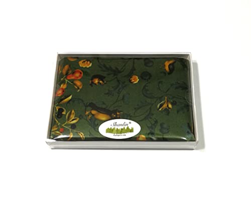 Shanlin Unisex 100% Mulberry Silk Square Scarf in Gift Box (27”x27”)