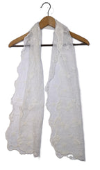 Shanlin Delicate Floral Embroidered Mesh Lace Scarf for Women