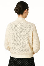 Shanlin Rhombus-Shaped Hollow Pattern Cocoon Cardigan Sweater Shawl