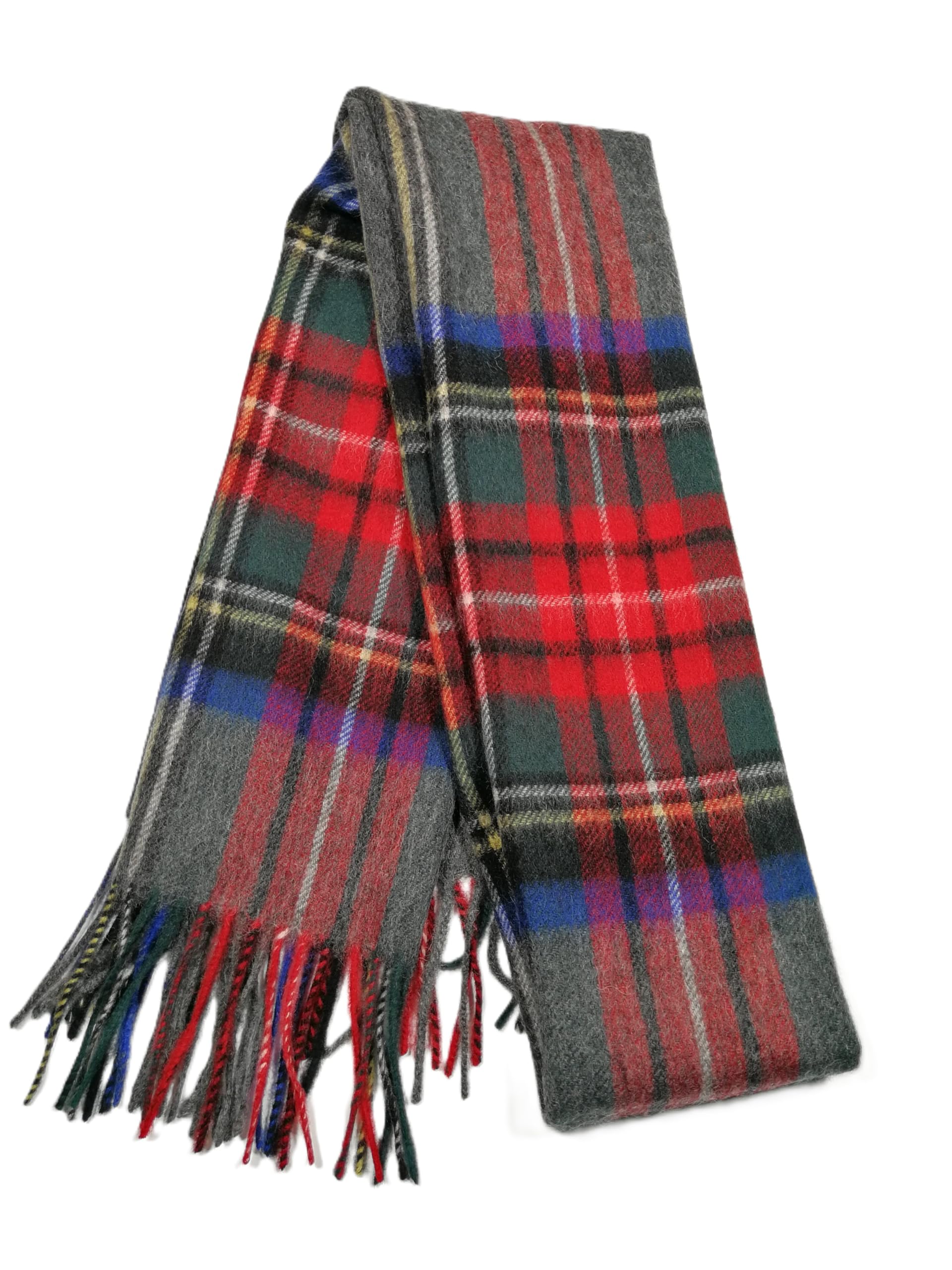 Shanlin 100% Australian Merino Wool Plaid Scarf for Men & Women – Soft, Warm, Lightweight Winter Wrap with Fringe