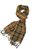 Shanlin Unisex 100% Linen Scarves for Men and Women (Plaid & Stripes)