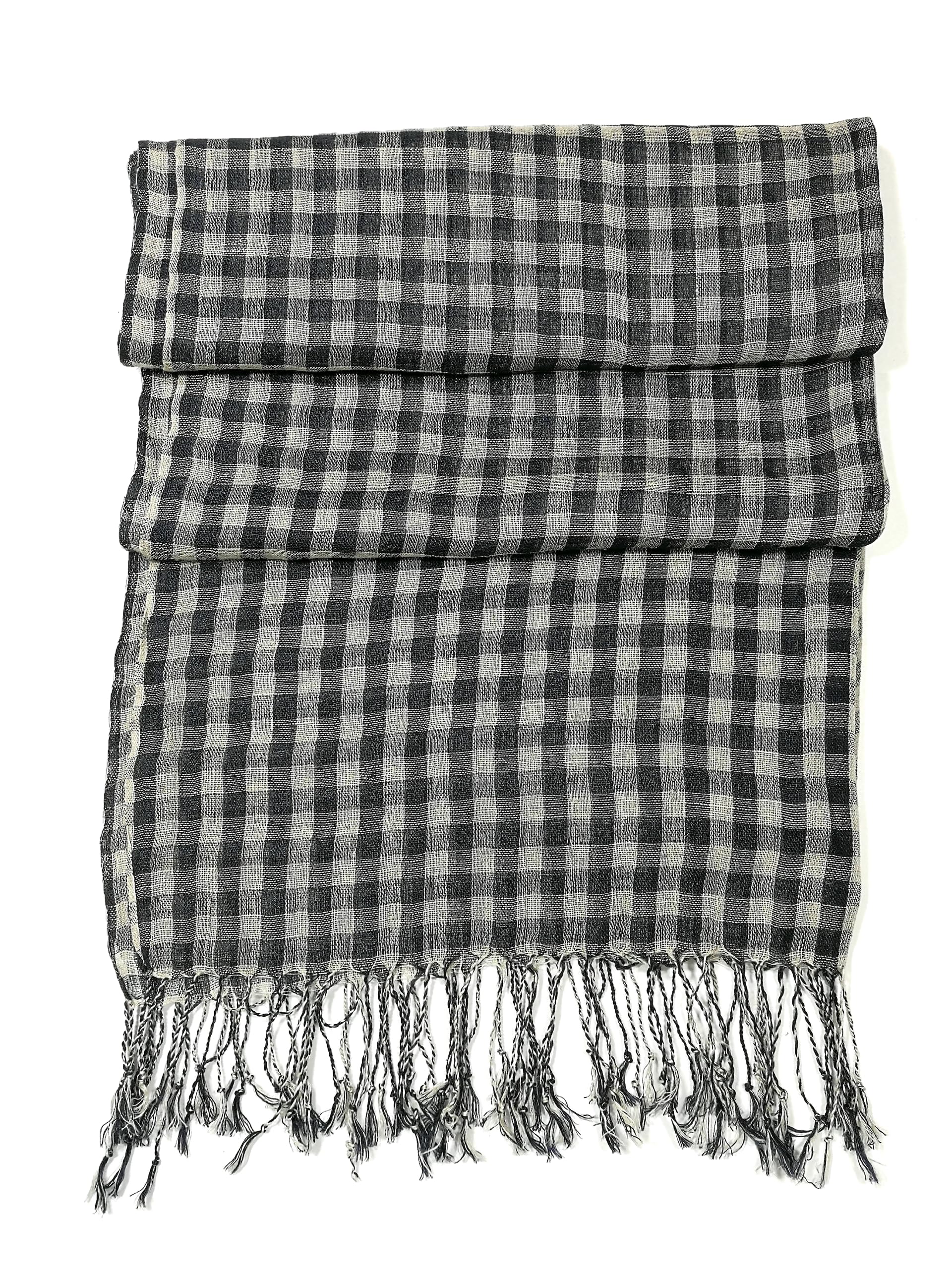 Shanlin Unisex Natural Color 100% Linen Scarves for Men and Women