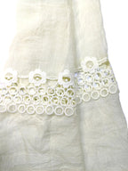Shanlin Cotton Blend Solid Color Scarves with Elegant Lace Edge for Women